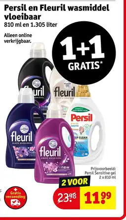Kruidvat Persil en Fleuril wasmiddel vloeibaar aanbieding