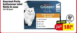 Kruidvat Gourmet perle kattenvoer mini filets in saus aanbieding