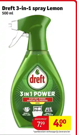 Kruidvat Dreft 3-in-1 spray Lemon aanbieding