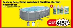 Kruidvat Bestway Power Steel zwembad + famiflora startset waterbeheer aanbieding