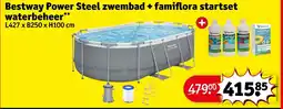 Kruidvat Bestway Power Steel Zwembad + Famiflora Startset Waterbeheer aanbieding