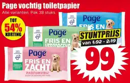 Dirk Page vochtig toiletpapier aanbieding