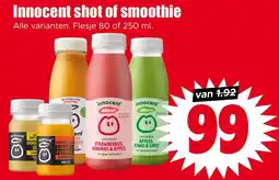 Dirk Innocent shot of smoothie aanbieding