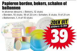 Dirk Papieren borden, bekers, schalen of ballonnen aanbieding