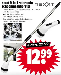 Dirk Nexxt 9-in-1 roterende schoonmaakborstel aanbieding