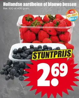 Dirk Hollandse aardbeien of blauwe bessen aanbieding