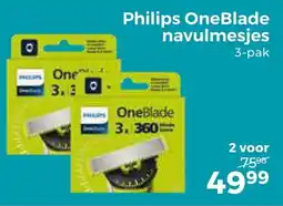 Trekpleister Philips OneBlade navulmesjes aanbieding
