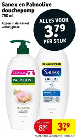 Kruidvat Sanex en Palmolive Douchepomp aanbieding