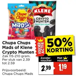 Vomar Voordeelmarkt Chupa Chups Mads of Klene Crypto Munten aanbieding