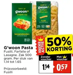 Vomar Voordeelmarkt G'woon Pasta aanbieding