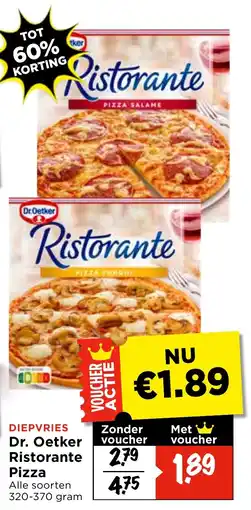 Vomar Voordeelmarkt Dr. Oetker Ristorante Pizza aanbieding