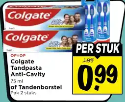 Vomar Voordeelmarkt Colgate Tandpasta Anti-Cavity of Tandenborstel aanbieding