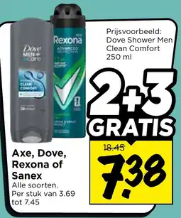 Vomar Voordeelmarkt Alle Axe, Dove, Rexona of Sanex aanbieding