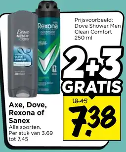 Vomar Voordeelmarkt Alle Axe, Dove, Rexona of Sanex aanbieding