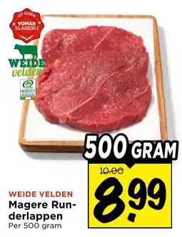 Vomar Voordeelmarkt Weide Velden Magere Runderlappen aanbieding
