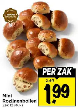 Vomar Voordeelmarkt Mini Rozijnenbollen aanbieding