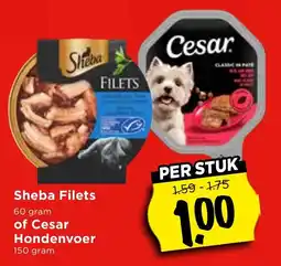 Vomar Voordeelmarkt Sheba Filets of Cesar Hondenvoer aanbieding