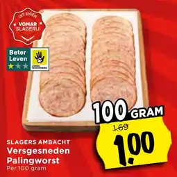 Vomar Voordeelmarkt Slagers Ambacht Versgesneden Palingworst aanbieding