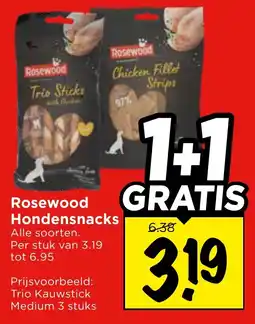Vomar Voordeelmarkt Rosewood Hondensnacks aanbieding