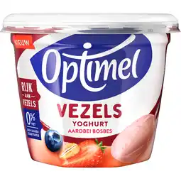 Dirk Optimel Yoghurt vezels aardbei bosbes aanbieding