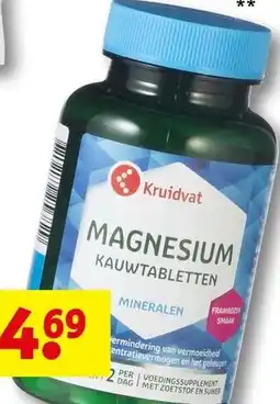 Kruidvat Kruidvat magnesium kauwtabletten aanbieding