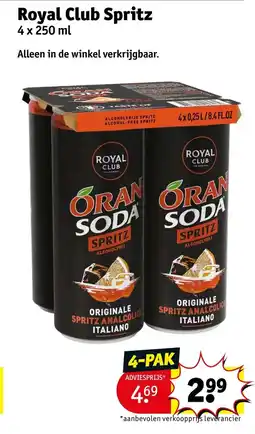 Kruidvat Royal club spritz aanbieding
