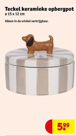 Kruidvat Teckel keramieke opbergpot aanbieding