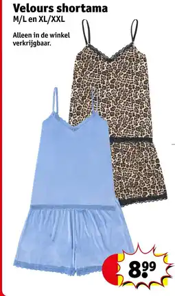 Kruidvat Velours shortama aanbieding