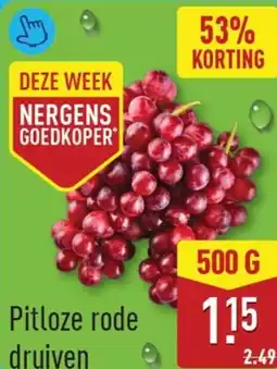 ALDI Pitloze rode druiven aanbieding