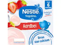 Hoogvliet Nestlé Yogolino Aardbei 6+ mnd baby toetje aanbieding