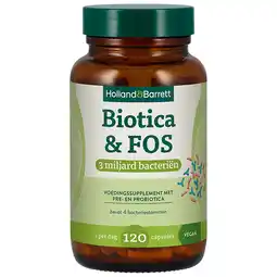 Holland & Barrett 1+1 gratis | Holland & Barrett Biotica & FOS 3 miljard bacteriën - 120 capsules aanbieding