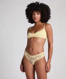 Hunkemoller Hunkemöller Brazilian V-shape Mesh Geel aanbieding