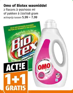 Poiesz Omo of Biotex wasmiddel aanbieding