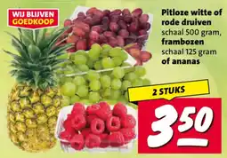 Nettorama Pitloze witte of rode druiven, frambozen of ananas aanbieding
