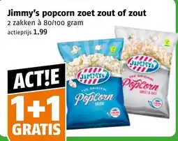 Poiesz Jimmy's popcorn zoet zout of zout aanbieding