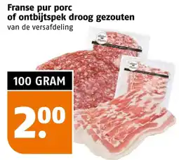 Poiesz Franse pur porc of ontbijtspek droog gezouten aanbieding