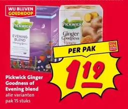 Nettorama Pickwick Ginger Goodness of Evening blend aanbieding