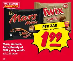 Nettorama Mars, Snickers, Twix, Bounty of Milky Way mini's aanbieding
