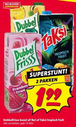 Nettorama Dubbelfriss boost of Taksi tropisch fruit aanbieding