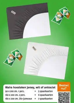 Poiesz Walra hoeslaken jersey, wit of antraciet aanbieding