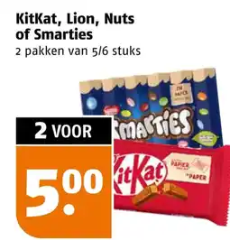 Poiesz KitKat, Lion, Nuts of Smarties aanbieding
