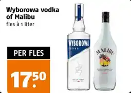 Poiesz Wyborowa vodka of Malibu aanbieding