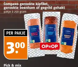 Poiesz Compaxo gerookte kipfilet, gerookte beenham of gegrild gehakt aanbieding