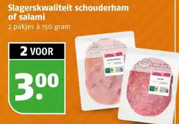 Poiesz Slagerskwaliteit schouderham of salami aanbieding