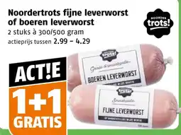 Poiesz Noordertrots fijne leverworst of boeren leverworst aanbieding