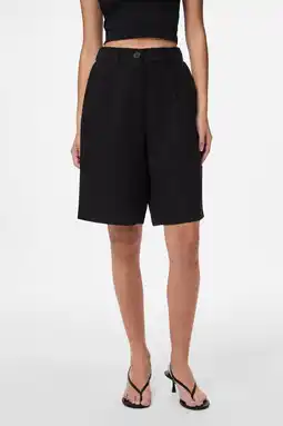 Wehkamp PIECES highwaist bermuda short zwart aanbieding