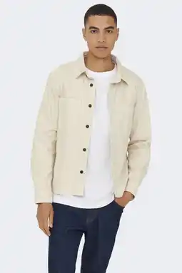 Wehkamp ONLY & SONS overshirt beige aanbieding