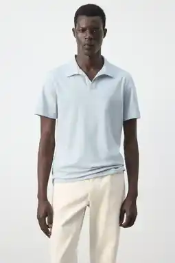Wehkamp Mango Man slim fit polo - lichtblauw aanbieding