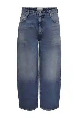 Wehkamp ONLY CARMAKOMA barrel jeans medium blue denim aanbieding
