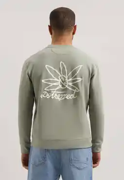 Wehkamp Dstrezzed sweater met backprint lichtgroen aanbieding